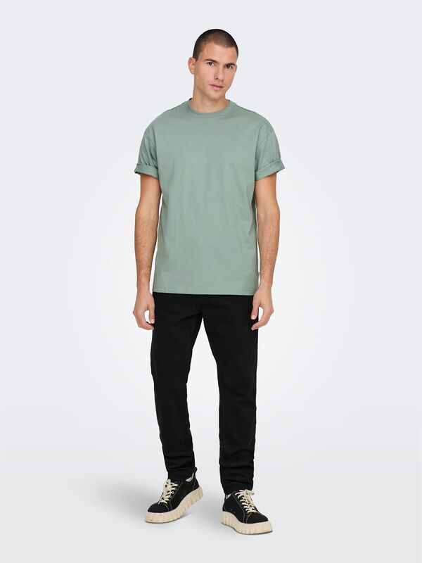 ONSFRED LIFE RLX SS TEE NOOS Erkek Gri T-Shirt - 22022532
