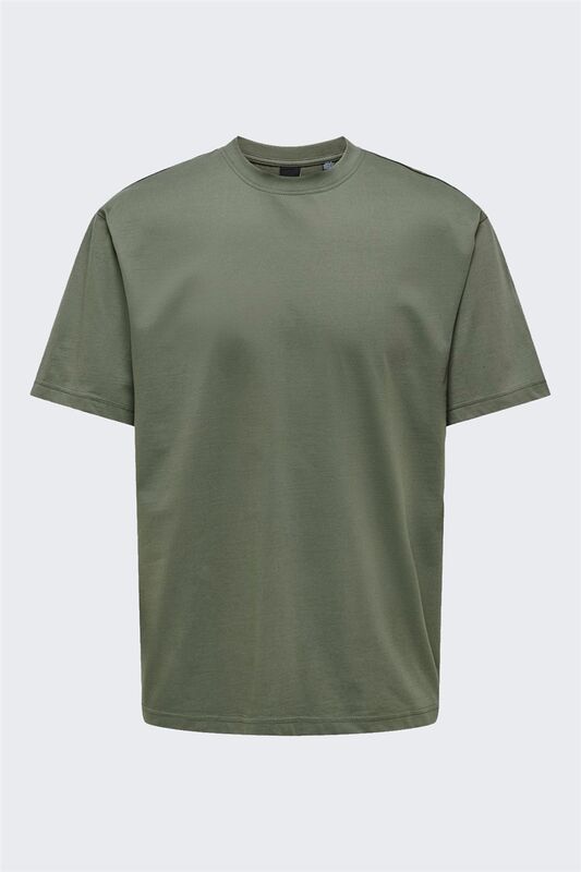 Only & Sons - ONSFRED LIFE RLX SS TEE NOOS Erkek Gri T-Shirt - 22022532