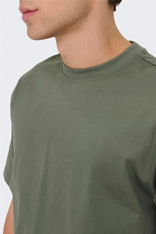 ONSFRED LIFE RLX SS TEE NOOS Erkek Gri T-Shirt - 22022532