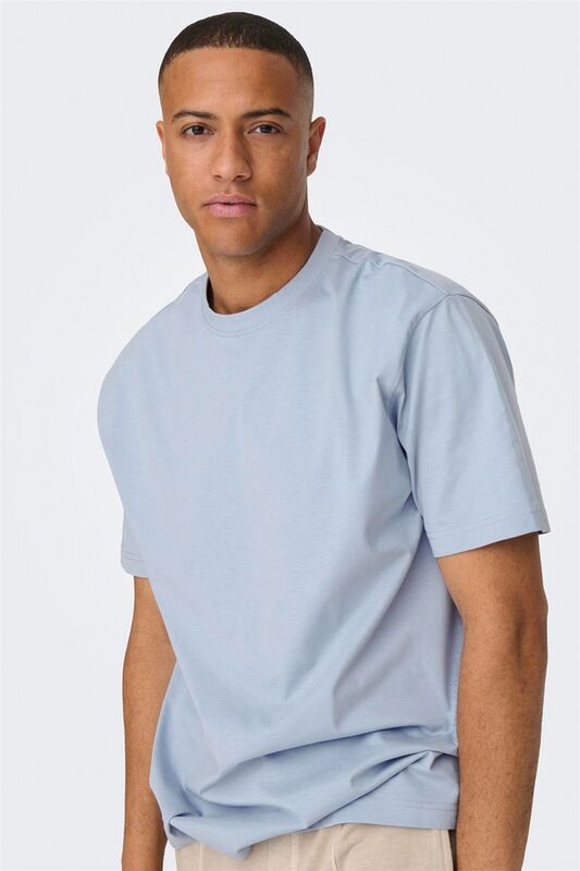 ONSFRED LIFE RLX SS TEE NOOS Erkek Mavi T-Shirt - 22022532