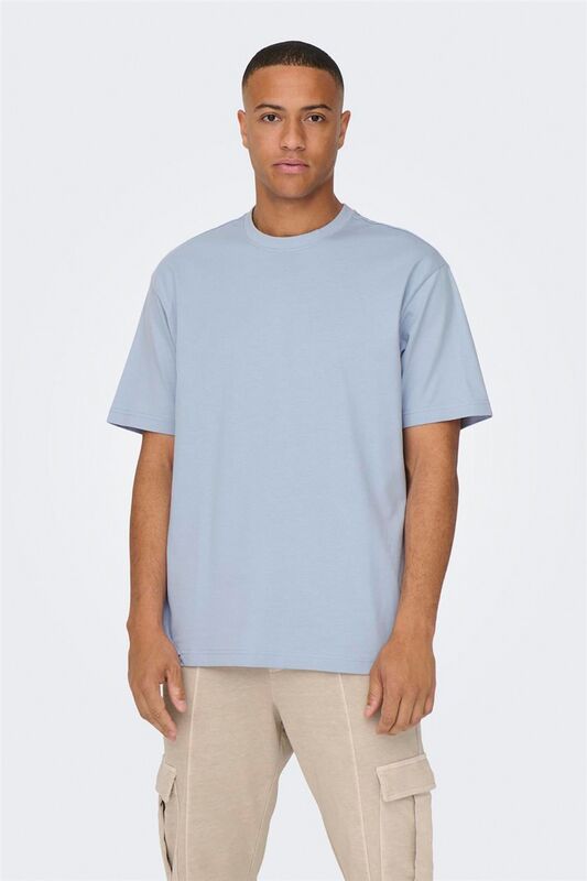 Only & Sons - ONSFRED LIFE RLX SS TEE NOOS Erkek Mavi T-Shirt - 22022532
