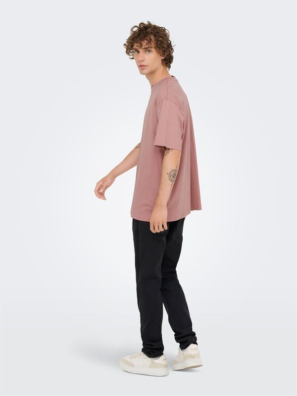 ONSFRED LIFE RLX SS TEE NOOS Erkek Pembe T-Shirt - 22022532