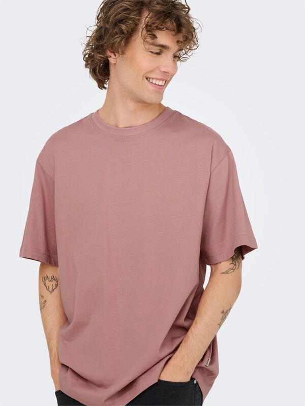 ONSFRED LIFE RLX SS TEE NOOS Erkek Pembe T-Shirt - 22022532