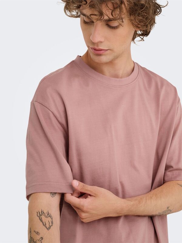 ONSFRED LIFE RLX SS TEE NOOS Erkek Pembe T-Shirt - 22022532