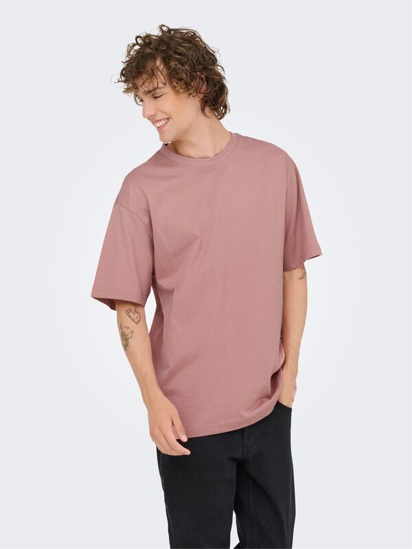 ONSFRED LIFE RLX SS TEE NOOS Erkek Pembe T-Shirt - 22022532