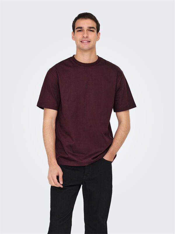 Only & Sons - ONSFRED LIFE RLX SS TEE NOOS Erkek Red T-Shirt - 22022532