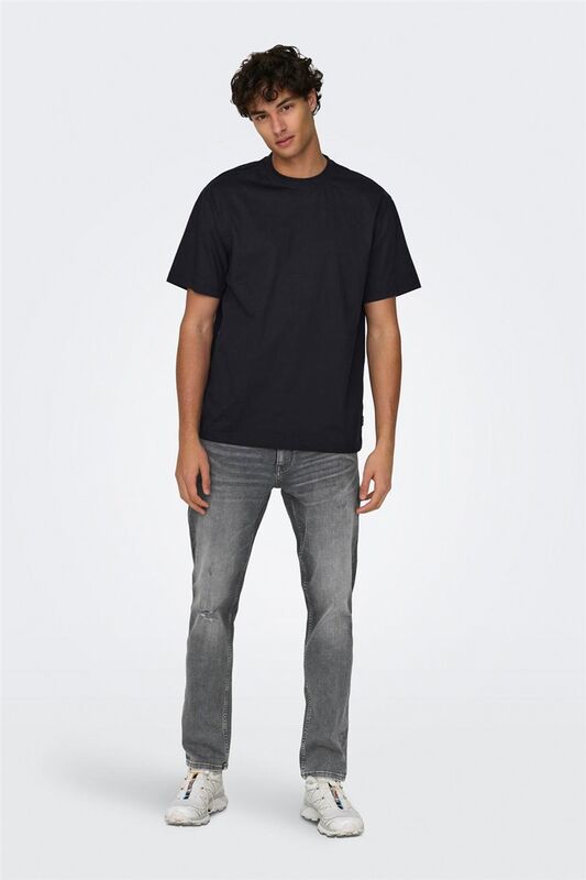 ONSFRED LIFE RLX SS TEE NOOS Erkek Siyah T-Shirt - 22022532