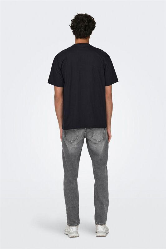 ONSFRED LIFE RLX SS TEE NOOS Erkek Siyah T-Shirt - 22022532