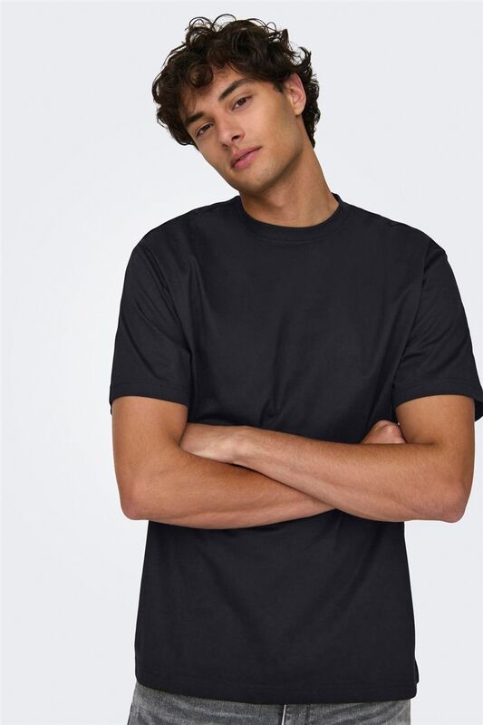 ONSFRED LIFE RLX SS TEE NOOS Erkek Siyah T-Shirt - 22022532