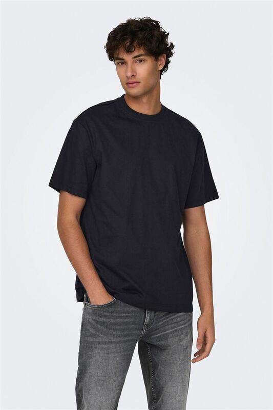 Only & Sons - ONSFRED LIFE RLX SS TEE NOOS Erkek Siyah T-Shirt - 22022532