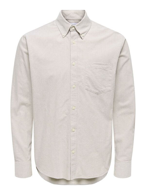 Only & Sons - ONSGATON REG LS SHIRT 0360 FRML Erkek Gri Gömlek - 22034511