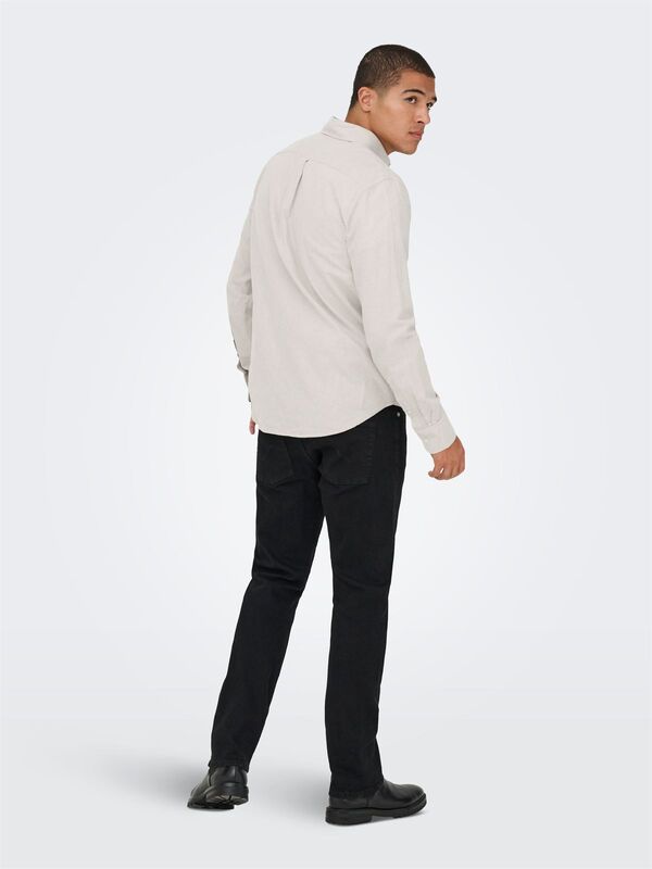 ONSGATON REG LS SHIRT 0360 FRML Erkek Gri Gömlek - 22034511