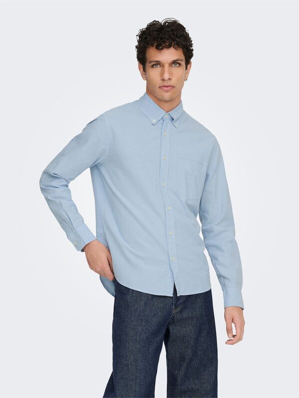 ONSGATON REG LS SHIRT 0360 FRML Erkek Mavi Gömlek - 22034511