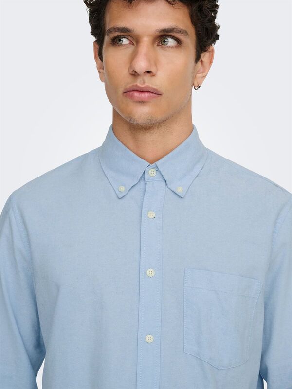 ONSGATON REG LS SHIRT 0360 FRML Erkek Mavi Gömlek - 22034511