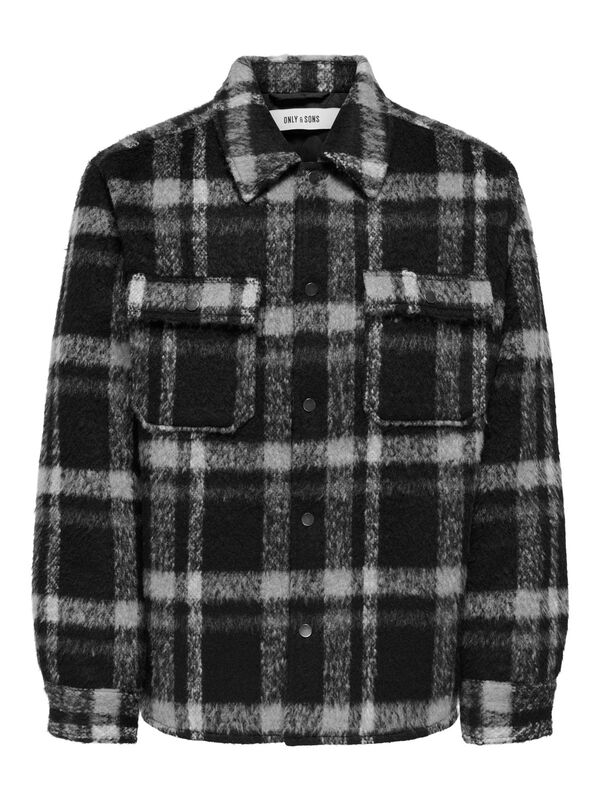 Only & Sons - ONSGIO LF CHECK PADDED JACKET OTW Erkek Black Mont - 22030156