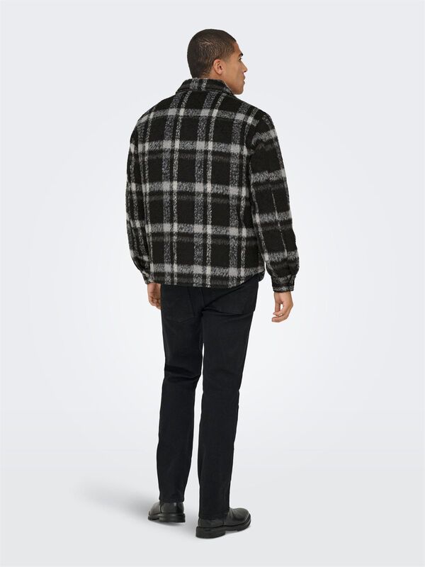 ONSGIO LF CHECK PADDED JACKET OTW Erkek Black Mont - 22030156