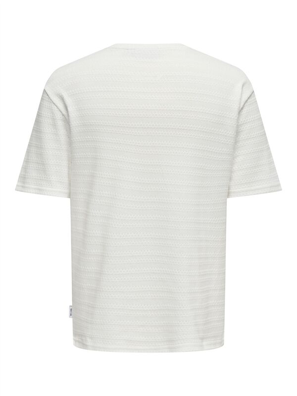 ONSGIVO REG 12 SS CREW KNIT NOOS Erkek Beyaz T-Shirt - 22031761