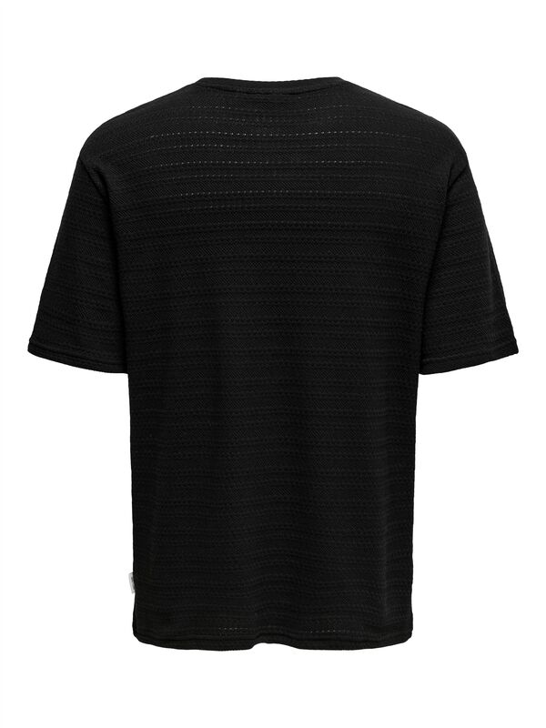 ONSGIVO REG 12 SS CREW KNIT NOOS Erkek Siyah T-Shirt - 22031761