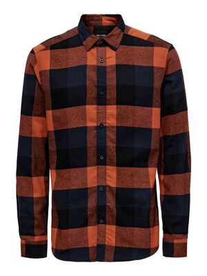 Only & Sons - ONSGUDMUND LS 3T CHECK SHIRT NOOS Erkek Kırmızı UK Gömlek - 22020301