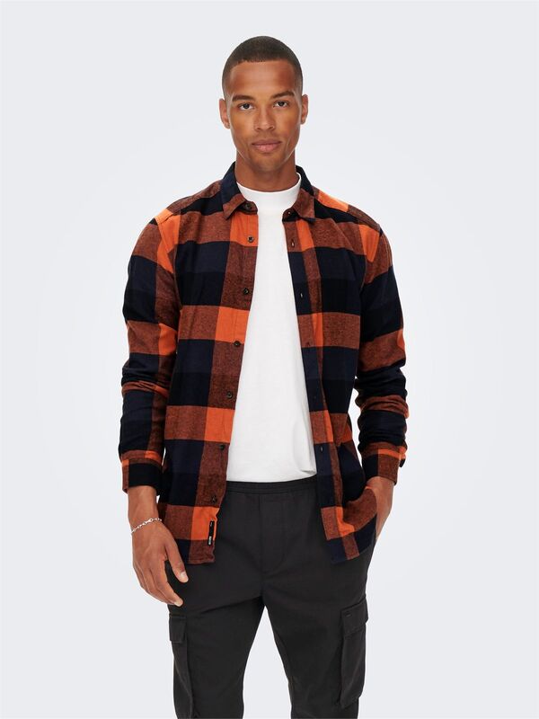 Only & Sons - ONSGUDMUND LS 3T CHECK SHIRT NOOS Erkek Kırmızı UK Gömlek - 22020301