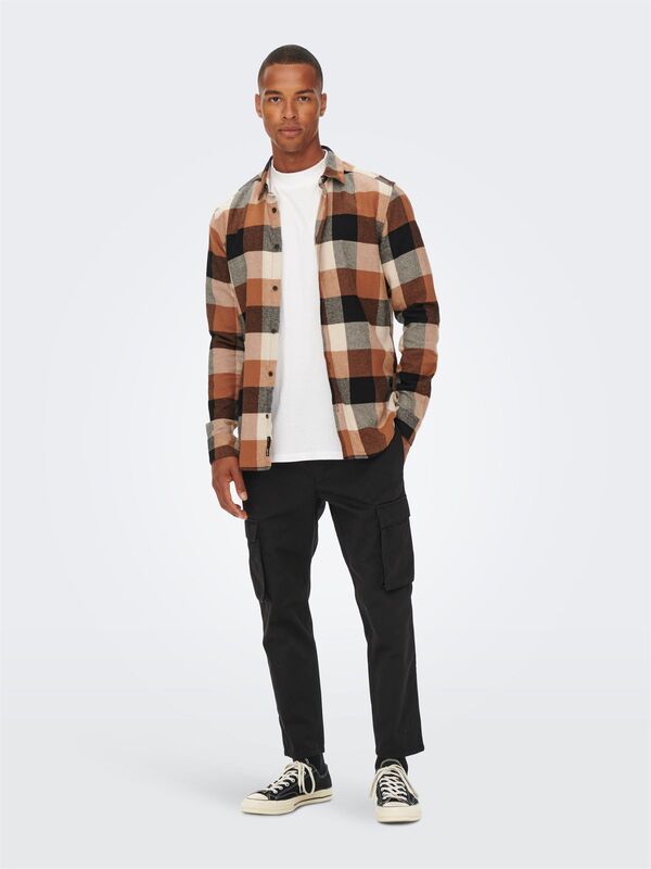 ONSGUDMUND LS 3T CHECK SHIRT NOOS Erkek Gri UK Gömlek - 22020301