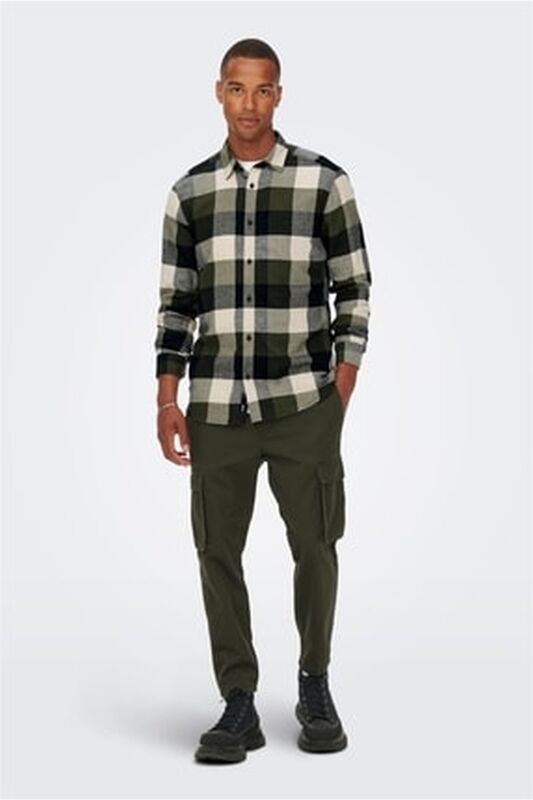 Only & Sons - ONSGUDMUND LS 3T CHECK SHIRT NOOS Erkek Beyaz UK Gömlek - 22020301
