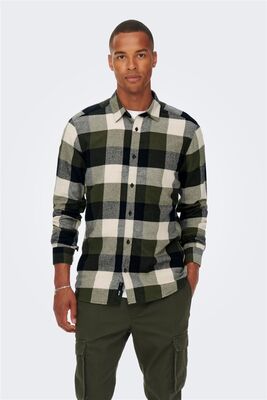 Only & Sons - ONSGUDMUND LS 3T CHECK SHIRT NOOS Erkek Beyaz UK Gömlek - 22020301