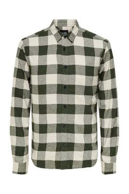 Only & Sons - Onsgudmund Ls Checked Shirt Noos Erkek Yeşil UK Gömlek - 22007112