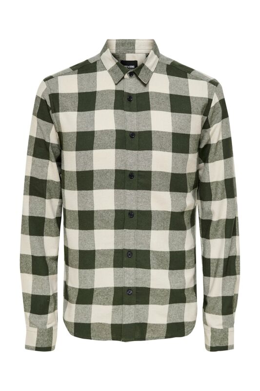 Only & Sons - Onsgudmund Ls Checked Shirt Noos Erkek Yeşil UK Gömlek - 22007112