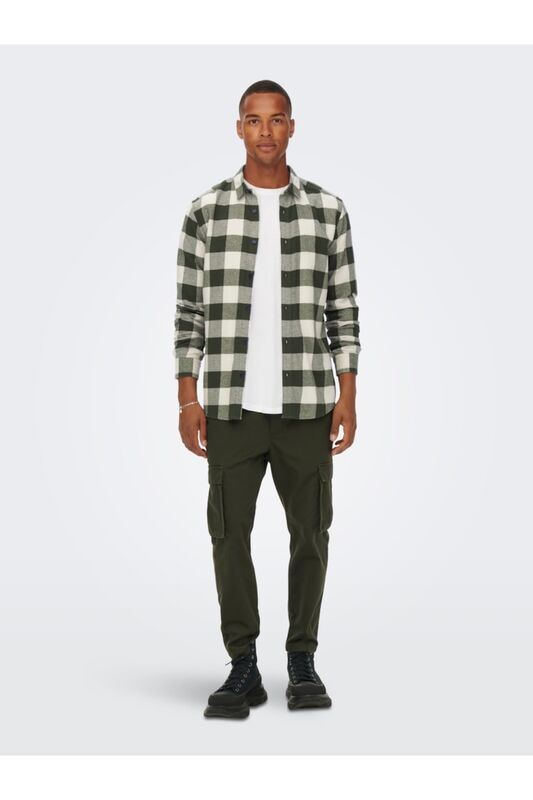 Onsgudmund Ls Checked Shirt Noos Erkek Yeşil UK Gömlek - 22007112