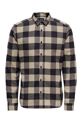 Only & Sons - Onsgudmund Ls Checked Shirt Noos Erkek Lacivert UK Gömlek - 22007112