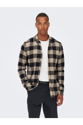 Only & Sons - Onsgudmund Ls Checked Shirt Noos Erkek Lacivert UK Gömlek - 22007112