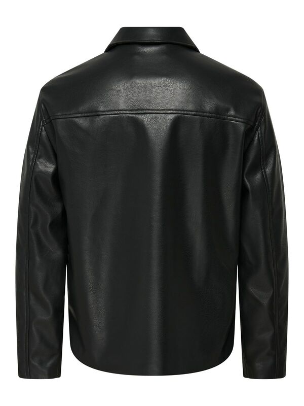 ONSJACK PU JACKET OTW Erkek Siyah Mont - 22034713