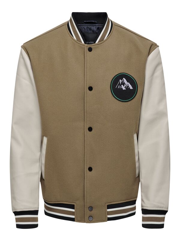 ONSJASON VARSITY JACKET OTW Erkek Kahverengi Mont - 22026189