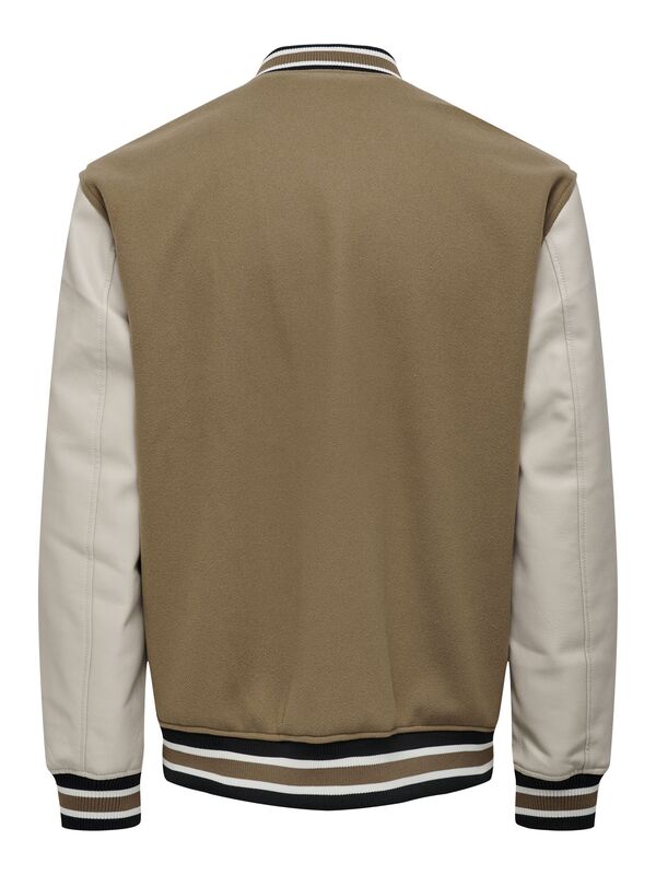 ONSJASON VARSITY JACKET OTW Erkek Kahverengi Mont - 22026189