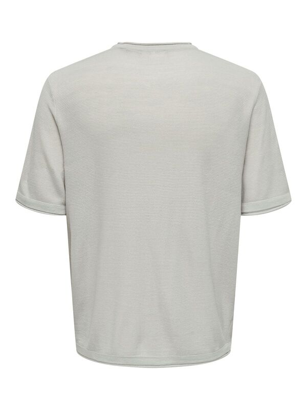 Only & Sons - ONSKALMAR RLX 12 SS CREW KNIT Gri Kazak - 22033561