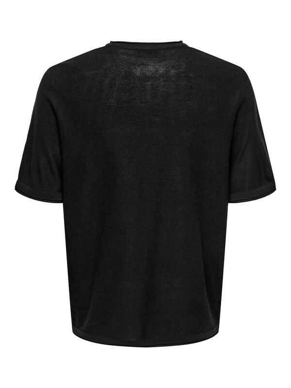 ONSKALMAR RLX 12 SS CREW KNIT Siyah Kazak - 22033561