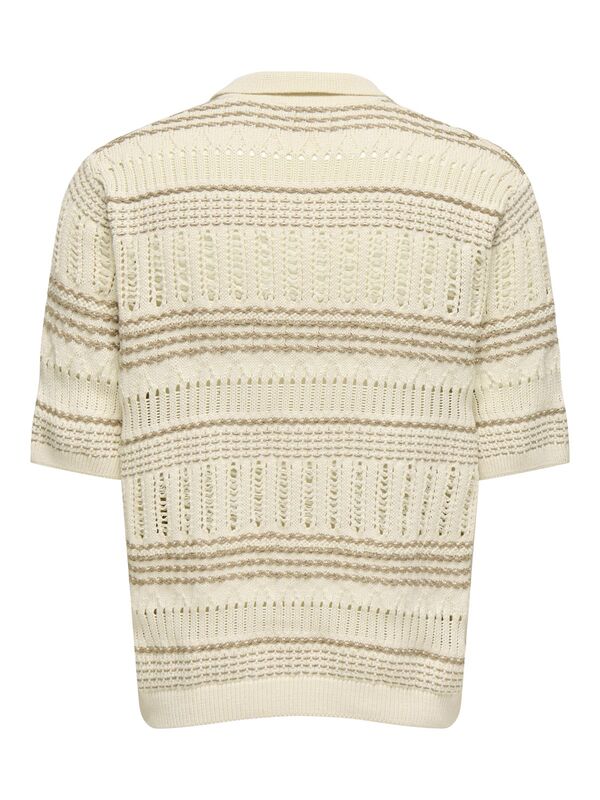 ONSKARLOS RLX SS RESORT POLO KNIT Erkek Beyaz Kazak - 22033570