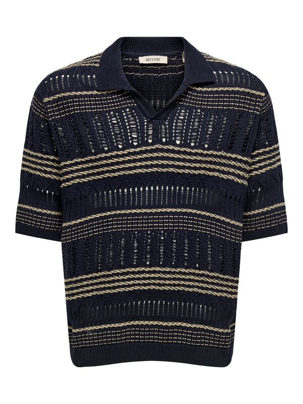 Only & Sons - ONSKARLOS RLX SS RESORT POLO KNIT Erkek Mavi Kazak - 22033570