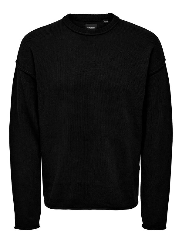 Only & Sons - ONSKASEY LIFE DS 5 CREW KNIT Erkek Siyah Kazak - 22026495