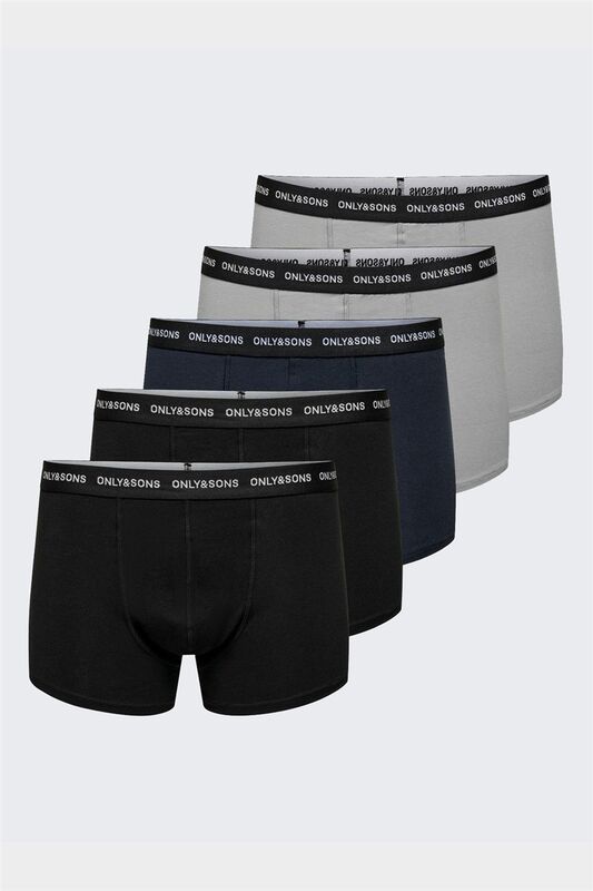 Only & Sons - Onskasper Color Trunks 5-Pack Erkek Siyah 5'li Boxer - 22024536