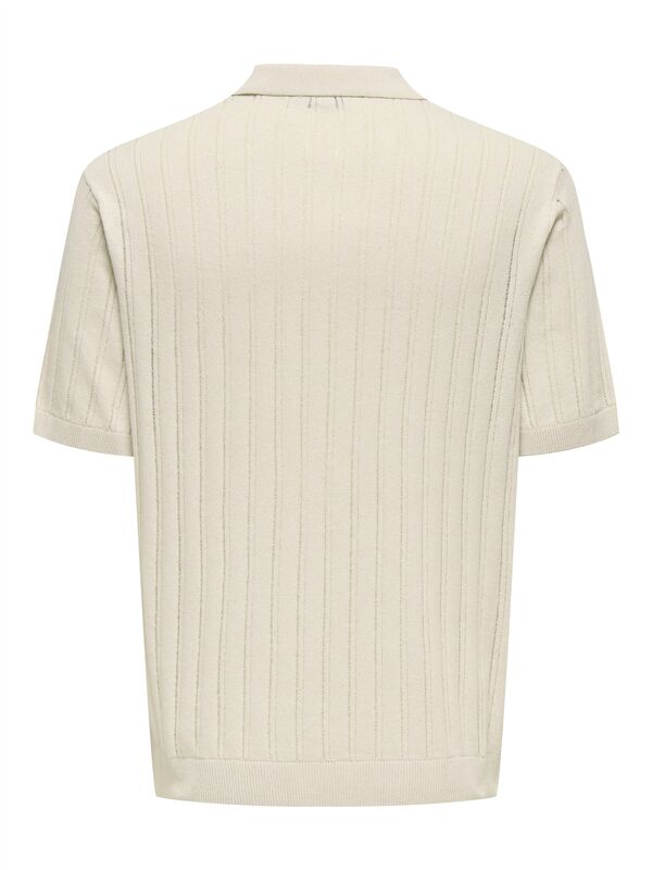ONSKENT LIFE REG 12 SS POLO KNIT Erkek Bej Kazak - 22033463