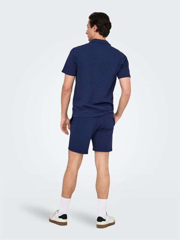 ONSKIAN LIFE REG SEERSUCKER SS POLO Erkek Mavi Polo - 22028694