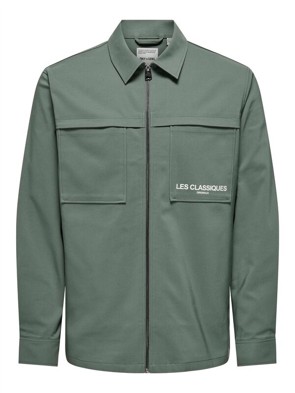 Only & Sons - ONSLES CLASSIQUES OVERSHIRT LS SHIRT Erkek Yeşil UK Gömlek - 22030840