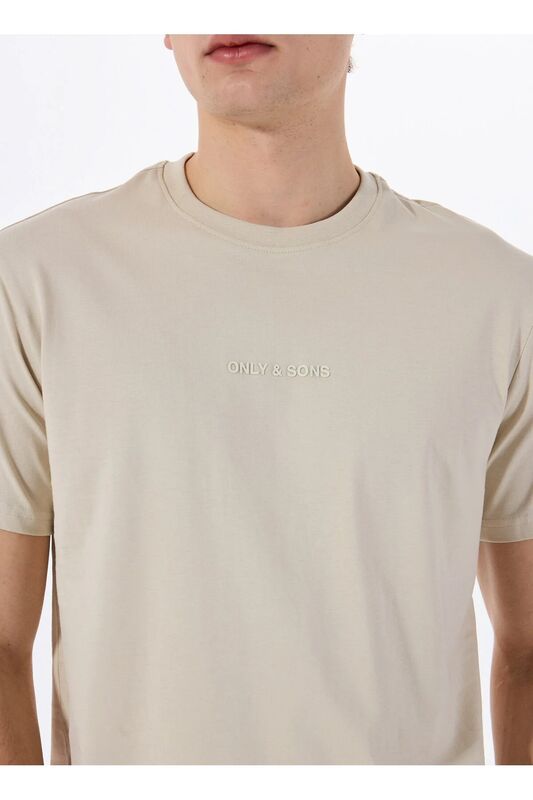 ONSLEVI LIFE REG TEXT SS TEE NOOS Erkek Bej - 22028147