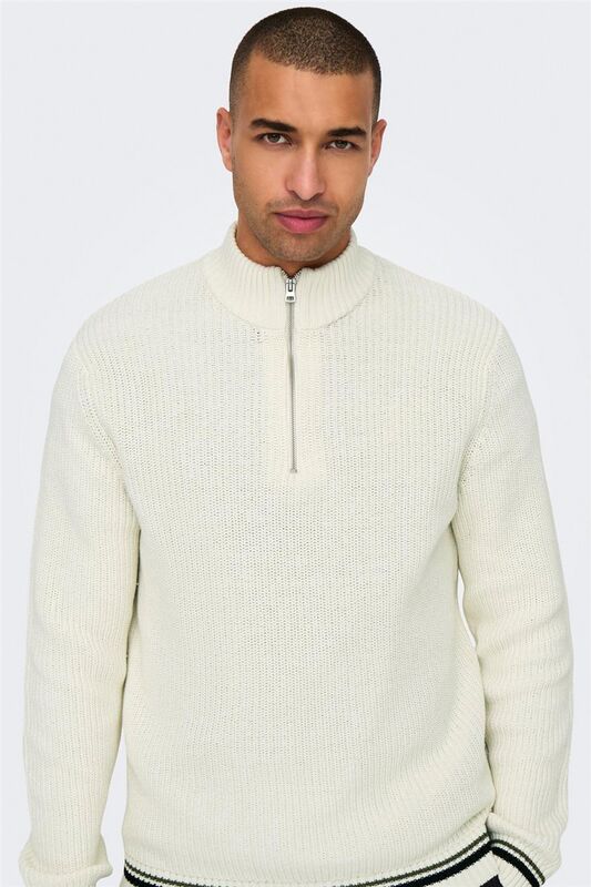 ONSLIMA LIFE REG 5 MIX BOX KNIT BTS Erkek Beyaz Kazak - 22031007