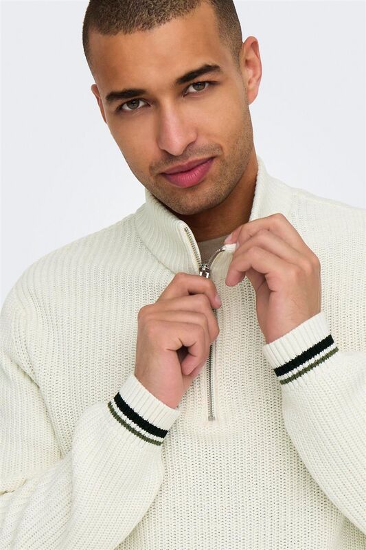 ONSLIMA LIFE REG 5 MIX BOX KNIT BTS Erkek Beyaz Kazak - 22031007