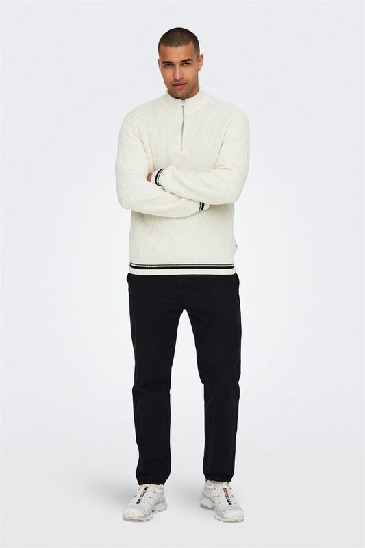 ONSLIMA LIFE REG 5 MIX BOX KNIT BTS Erkek Beyaz Kazak - 22031007