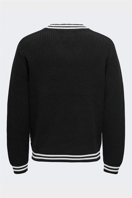 ONSLIMA LIFE REG 5 MIX BOX KNIT BTS Erkek Siyah Kazak - 22031007