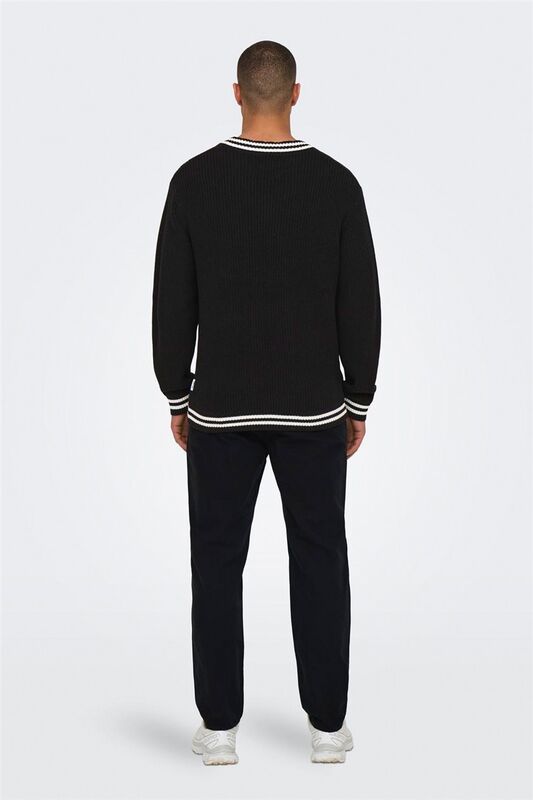 ONSLIMA LIFE REG 5 MIX BOX KNIT BTS Erkek Siyah Kazak - 22031007